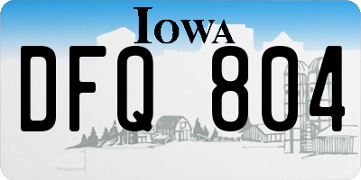 IA license plate DFQ804