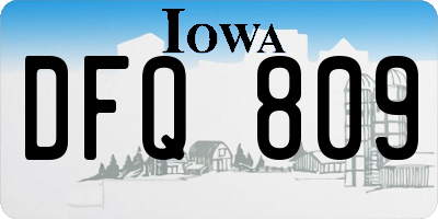 IA license plate DFQ809