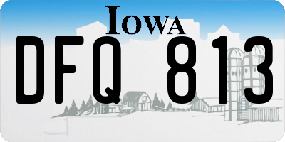 IA license plate DFQ813