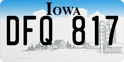IA license plate DFQ817