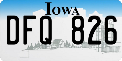 IA license plate DFQ826