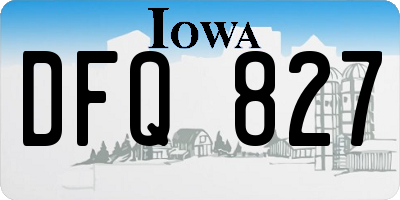 IA license plate DFQ827