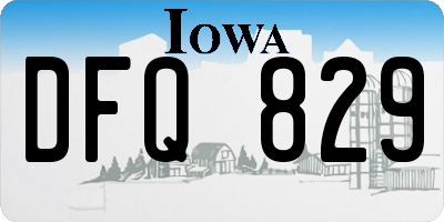 IA license plate DFQ829