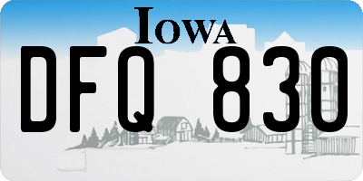 IA license plate DFQ830