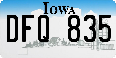 IA license plate DFQ835