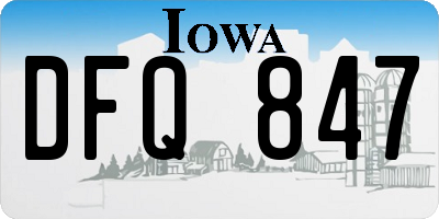 IA license plate DFQ847