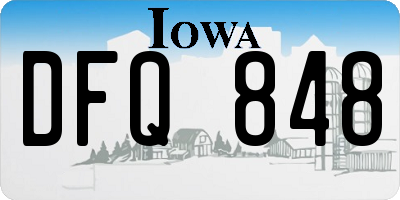 IA license plate DFQ848