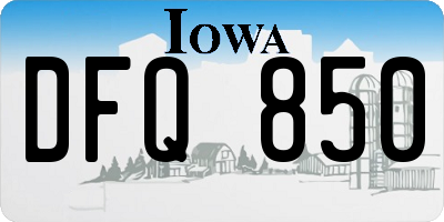 IA license plate DFQ850