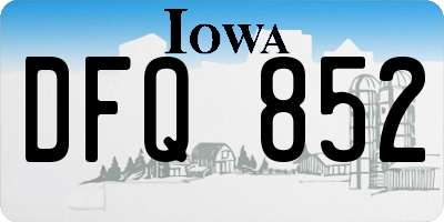 IA license plate DFQ852