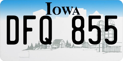IA license plate DFQ855