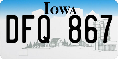 IA license plate DFQ867