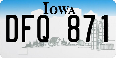 IA license plate DFQ871