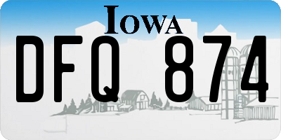 IA license plate DFQ874