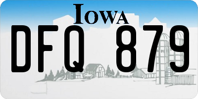 IA license plate DFQ879