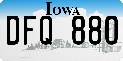 IA license plate DFQ880
