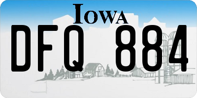 IA license plate DFQ884