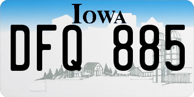 IA license plate DFQ885