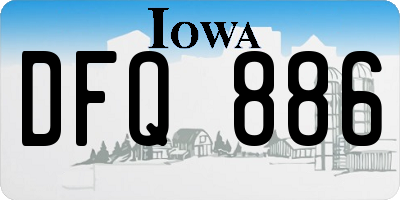 IA license plate DFQ886