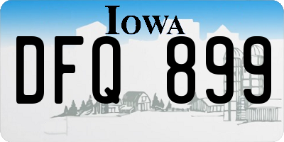IA license plate DFQ899