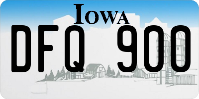 IA license plate DFQ900