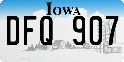 IA license plate DFQ907