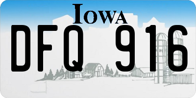 IA license plate DFQ916