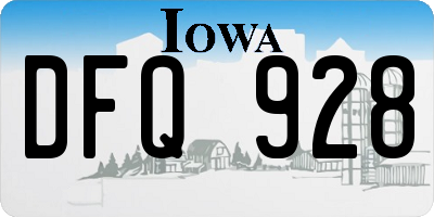 IA license plate DFQ928
