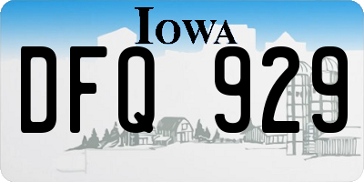 IA license plate DFQ929