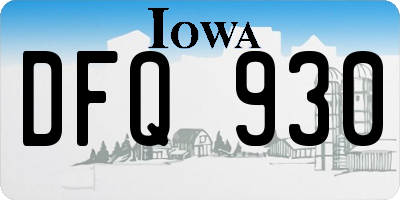 IA license plate DFQ930
