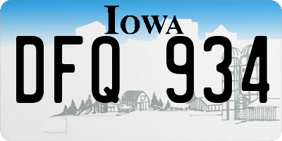 IA license plate DFQ934