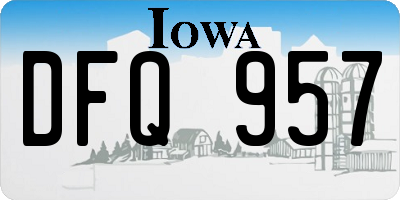 IA license plate DFQ957