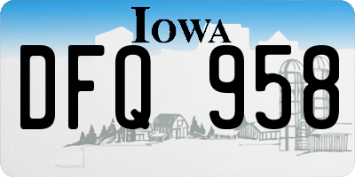 IA license plate DFQ958