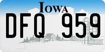 IA license plate DFQ959