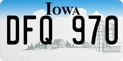 IA license plate DFQ970