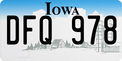 IA license plate DFQ978