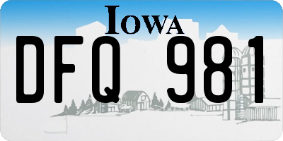 IA license plate DFQ981