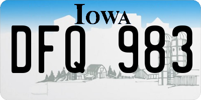 IA license plate DFQ983
