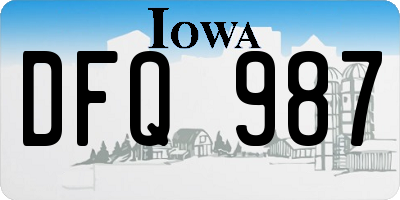 IA license plate DFQ987