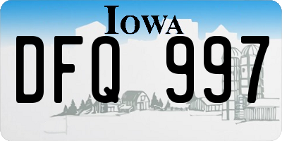 IA license plate DFQ997