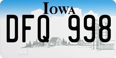 IA license plate DFQ998
