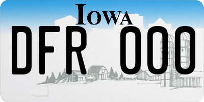IA license plate DFR000