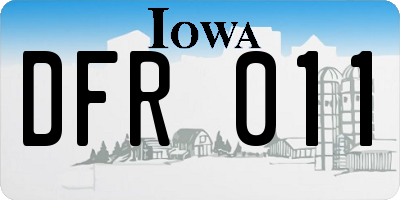 IA license plate DFR011