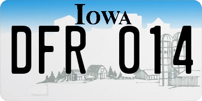IA license plate DFR014