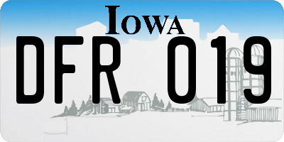 IA license plate DFR019