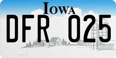 IA license plate DFR025