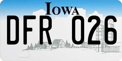 IA license plate DFR026
