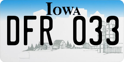 IA license plate DFR033