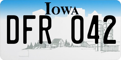 IA license plate DFR042