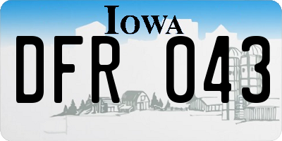 IA license plate DFR043