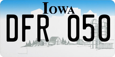IA license plate DFR050